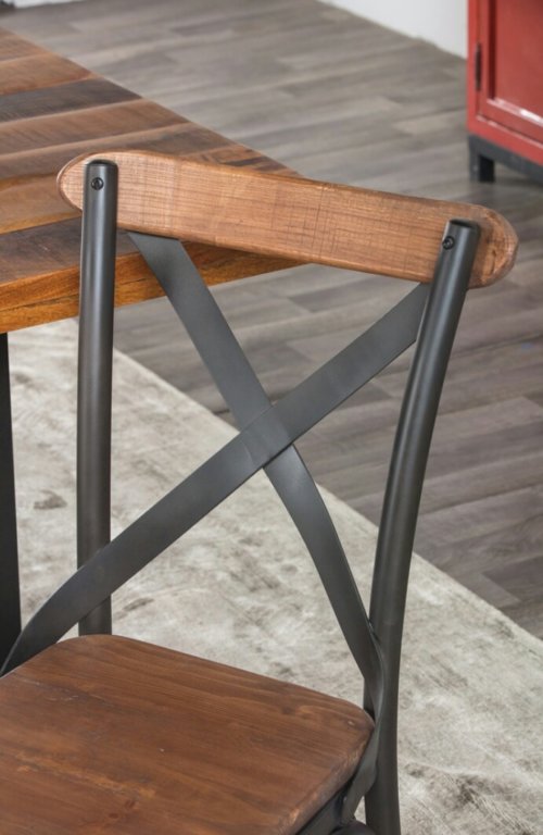 Reclaimed Wood and Iron Dining Chair Rajtaishree